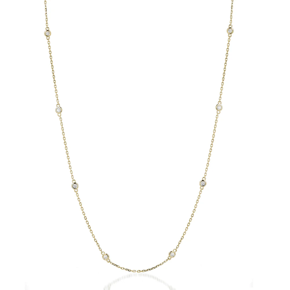 Diamond by the Yard Round-Cut Bezel Necklace - Image 4