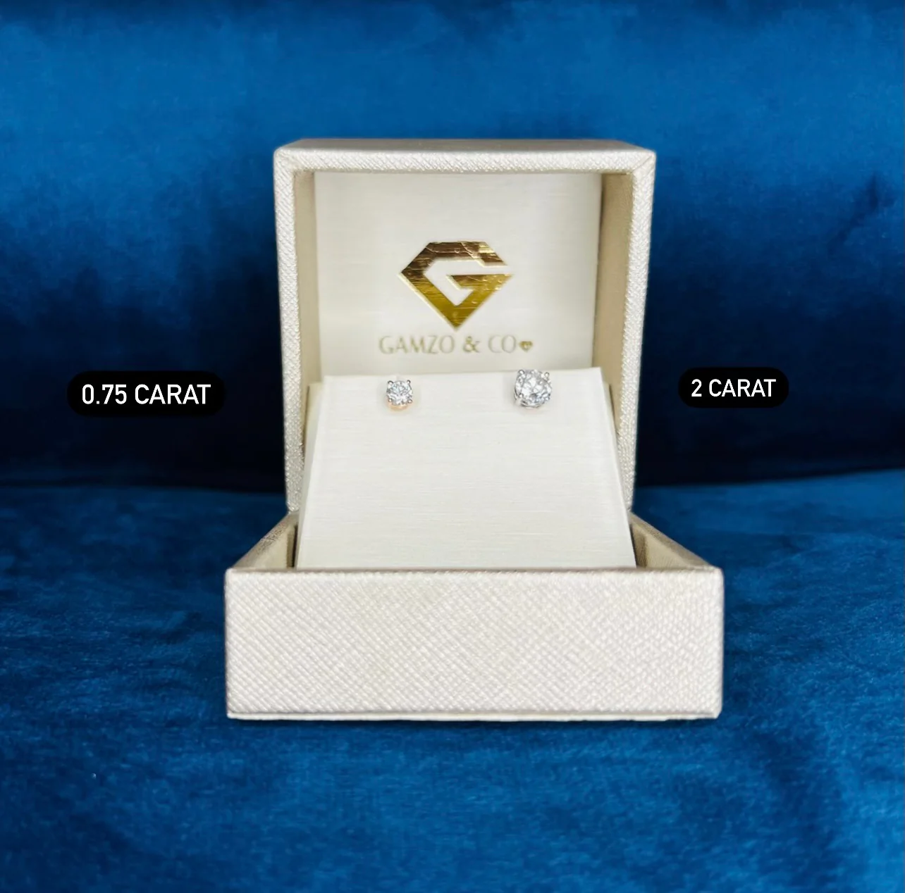 Diamond Stud Earrings -  4 Prong Push Back Martini Setting - Image 6