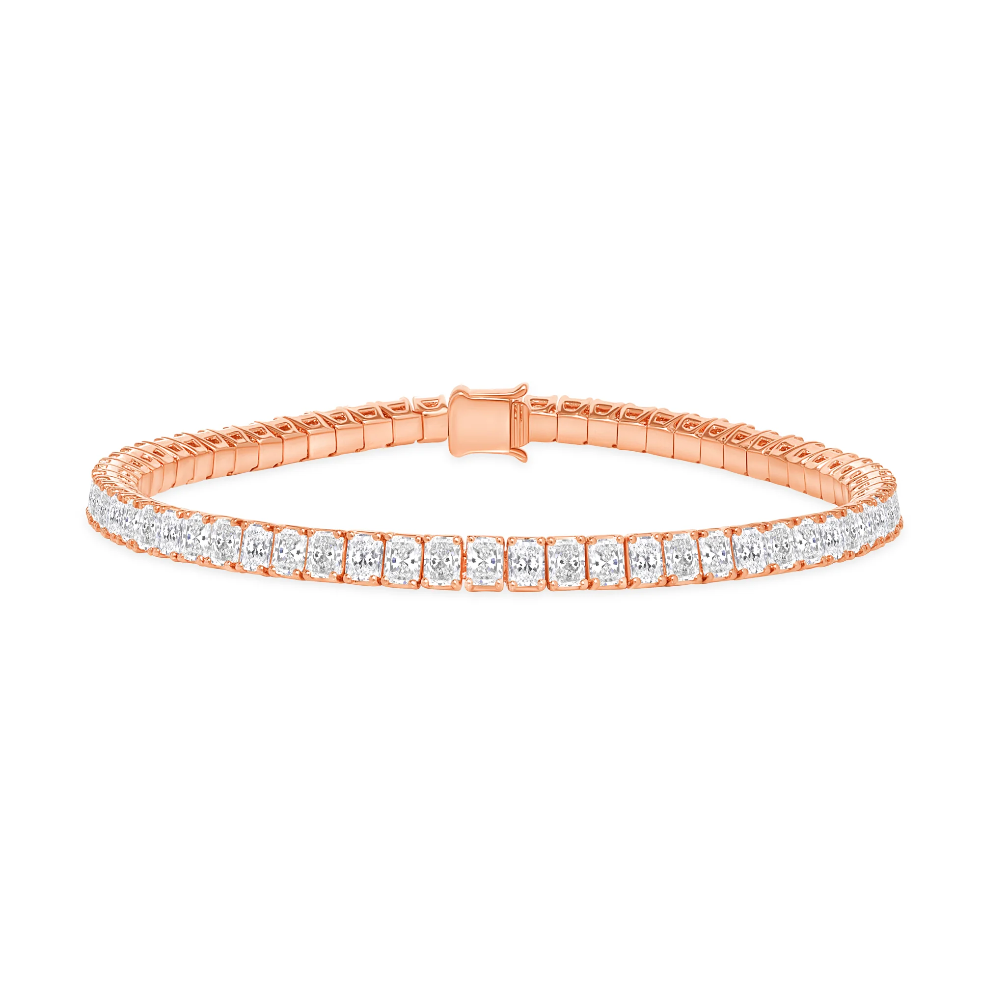 Natural Radiant-Cut Diamond Tennis Bracelet - 18k Gold - Image 3